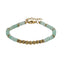 AAB Co stainless steel bracelet with hematite and natural green aventurine beads, 14K gold finish
