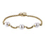 AAB Co stainless steel bracelet with round shell pearl in 14K gold finish