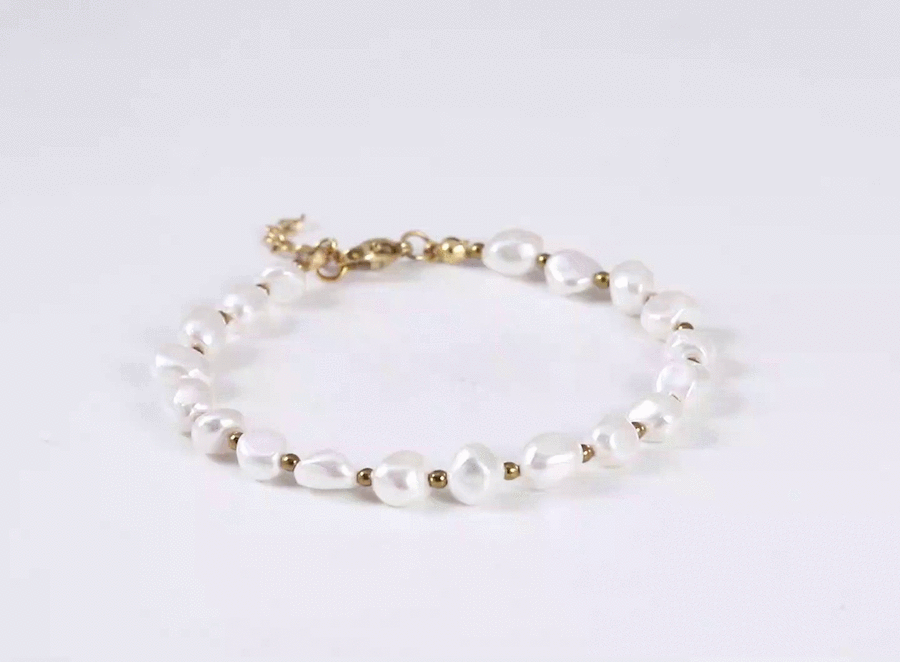 BSS1114 STAINLESS STEEL BRACELET WITH HEMATITE&SHELL PEARL