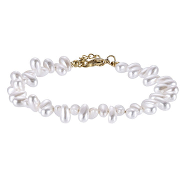 Shell Pearl Bracelet-14K Gold Stainless Steel Jewelry by AAB co
