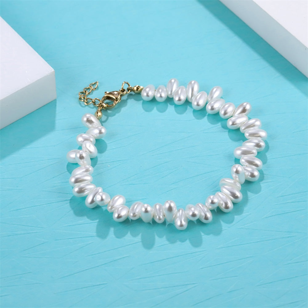 BSS1115 STAINLESS STEEL BRACELET WITH SHELL PEARL