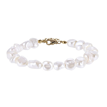 Baroque Shell Pearl Bracelet- 14K Gold Stainless Steel from AAB Co.
