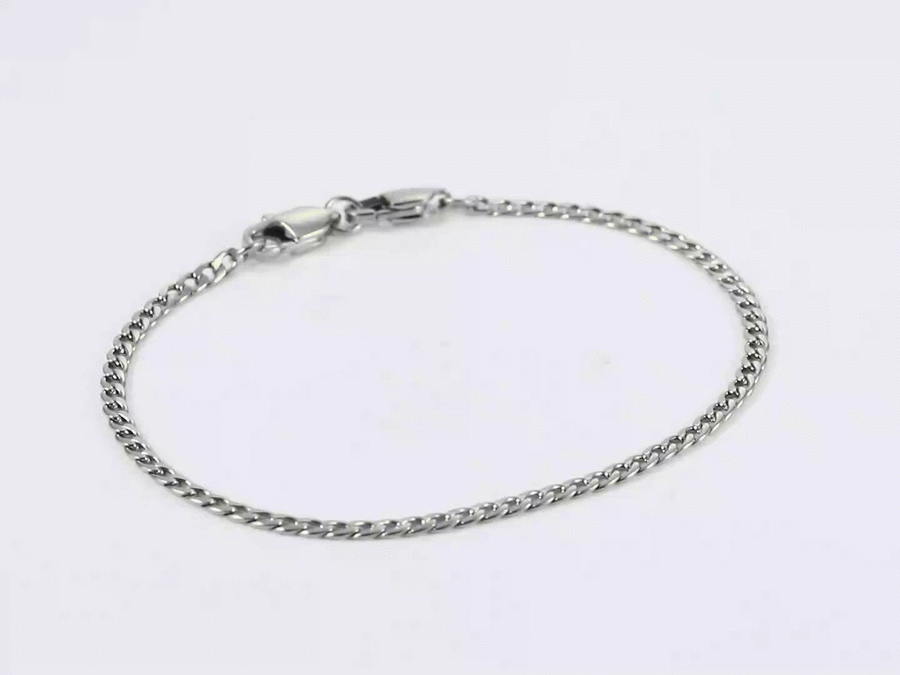 BSS1117 STAINLESS STEEL FLAT CHAIN BRACELET WITH TWO LOBSTER