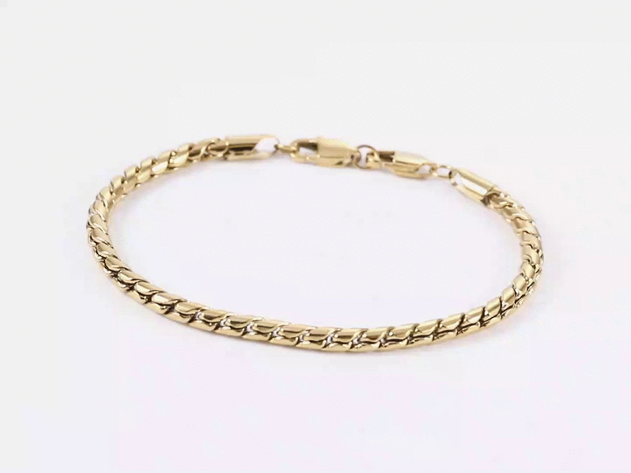 BSS1120 STAINLESS STEEL S CHAIN BRACELET WITH TWO LOBSTER