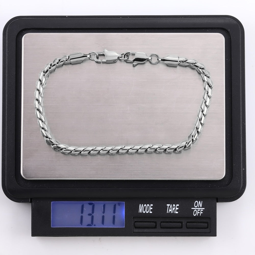 BSS1120 STAINLESS STEEL S CHAIN BRACELET WITH TWO LOBSTER