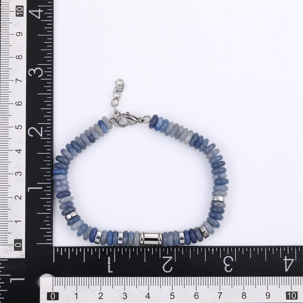 BSS1125 STAINLESS STEEL & NATURAL STONE BEADS BRACELET