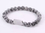 BSS1127 STAINLESS STEEL ELASTIC BEADS BRACELET WITH ID PLATE