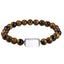 BSS1127 STAINLESS STEEL ELASTIC BEADS BRACELET WITH ID PLATE