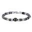 BSS1128 STAINLESS STEEL & HEMATITE BEADS BRACELET