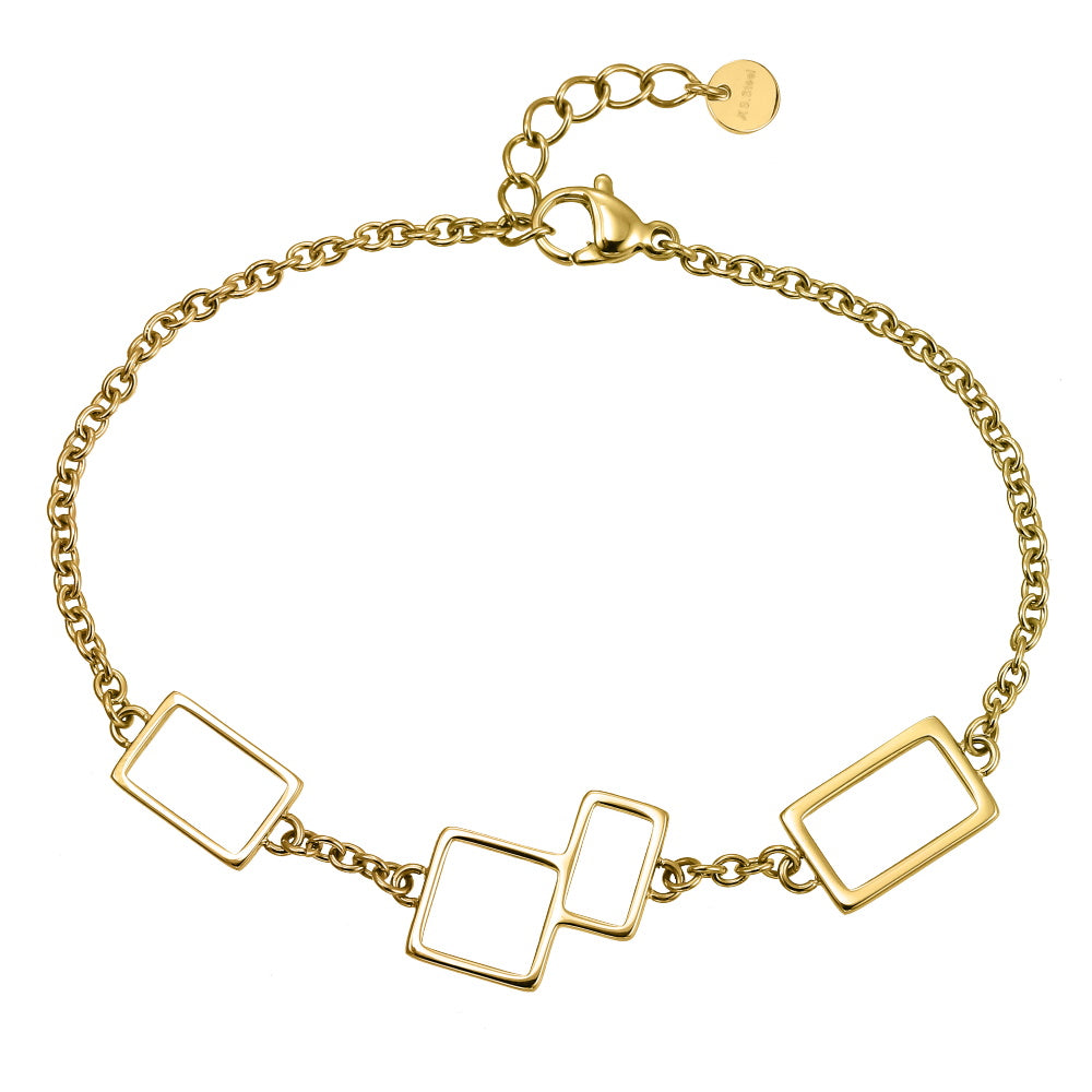 BSS1131 STAINLESS STEEL BRACELET WITH GEOMETRIC DESIGN