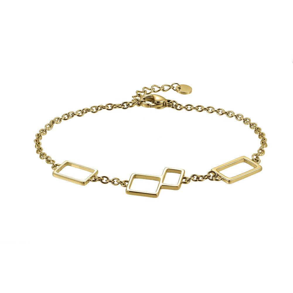 BSS1131 STAINLESS STEEL BRACELET WITH GEOMETRIC DESIGN