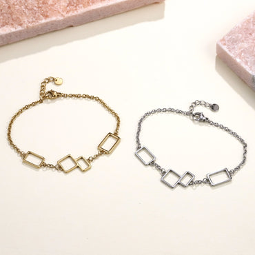 BSS1131 STAINLESS STEEL BRACELET WITH GEOMETRIC DESIGN