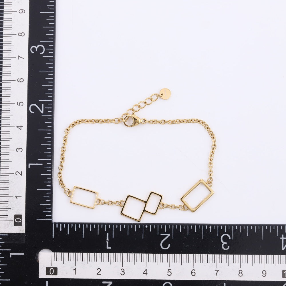 BSS1131 STAINLESS STEEL BRACELET WITH GEOMETRIC DESIGN