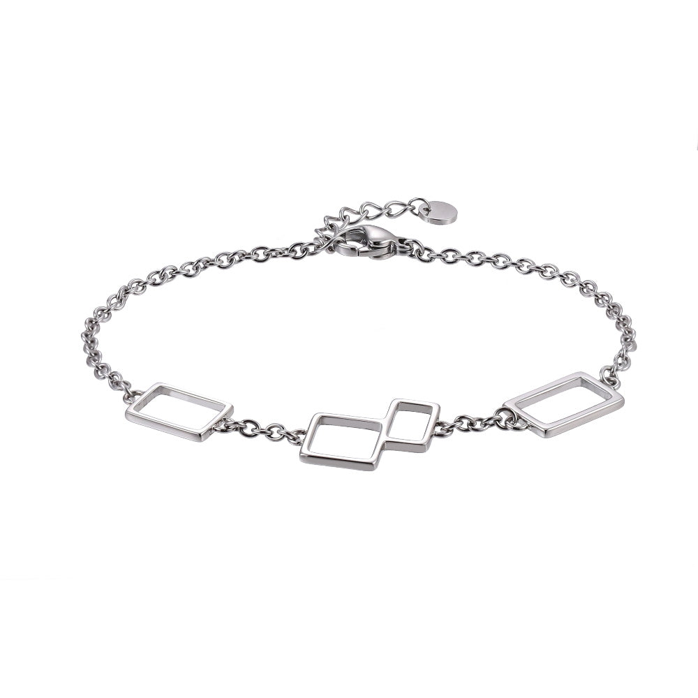 BSS1131 STAINLESS STEEL BRACELET WITH GEOMETRIC DESIGN