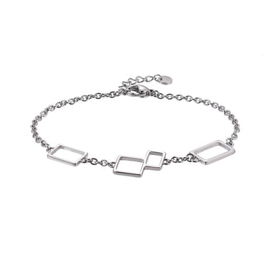 BSS1131 STAINLESS STEEL BRACELET WITH GEOMETRIC DESIGN