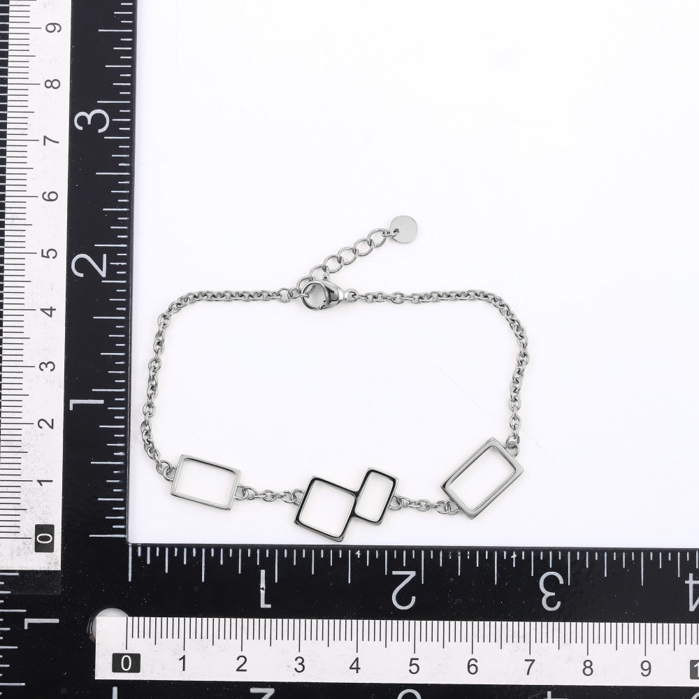 BSS1131 STAINLESS STEEL BRACELET WITH GEOMETRIC DESIGN