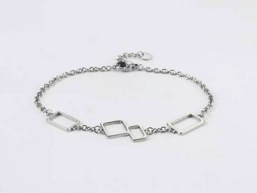 BSS1131 STAINLESS STEEL BRACELET WITH GEOMETRIC DESIGN