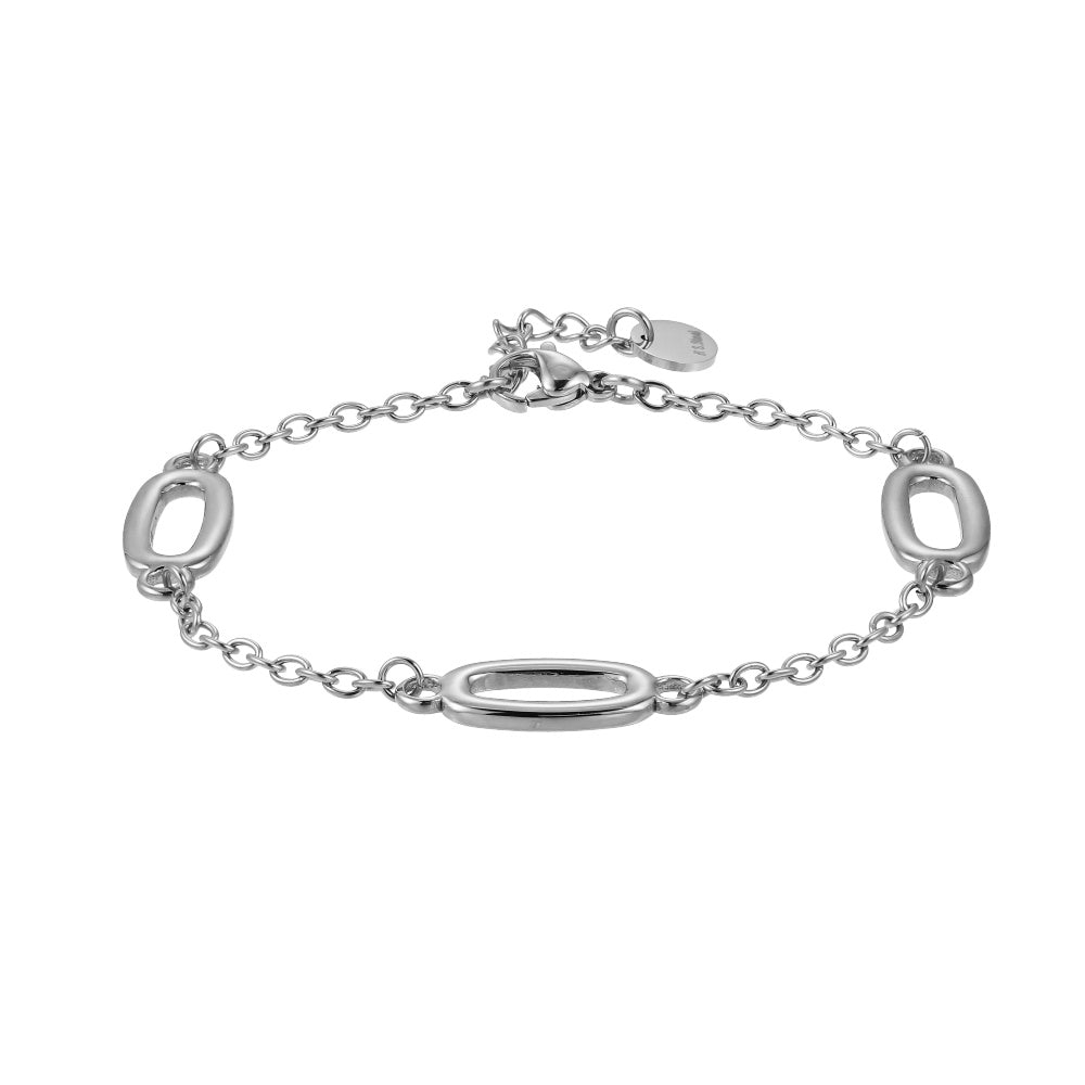 BSS1132 STAINLESS STEEL BRACELET WITH OVAL SHAPE LINK