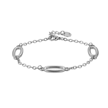 BSS1132 STAINLESS STEEL BRACELET WITH OVAL SHAPE LINK
