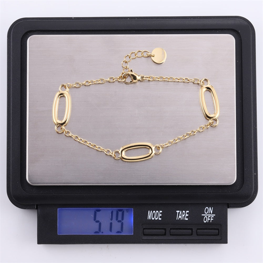 BSS1132 STAINLESS STEEL BRACELET WITH OVAL SHAPE LINK
