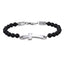 BSS1133 STAINLESS STEEL NATURAL STONE BEADS BRACELET WITH CROSS