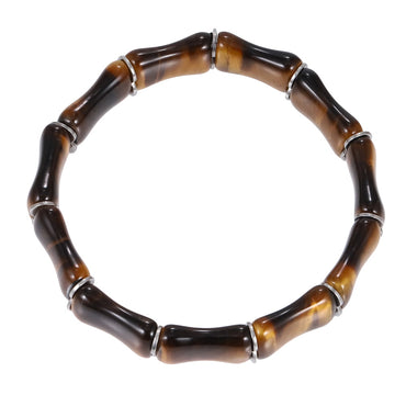 BSS1134 STAINLESS STEEL ELASTIC STRING BRACELET WITH NATURAL STONE