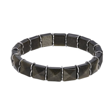 BSS1136 STAINLESS STEEL ELASTIC STRING BRACELET WITH NATURAL STONE