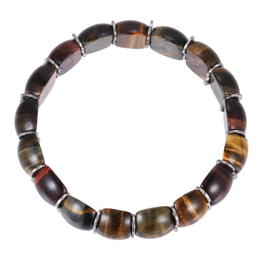 BSS1137 STAINLESS STEEL ELASTIC STRING BRACELET WITH NATURAL STONE