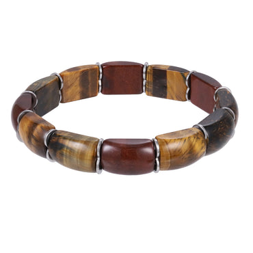 BSS1138 STAINLESS STEEL ELASTIC STRING BRACELET WITH NATURAL STONE