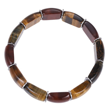 BSS1138 STAINLESS STEEL ELASTIC STRING BRACELET WITH NATURAL STONE