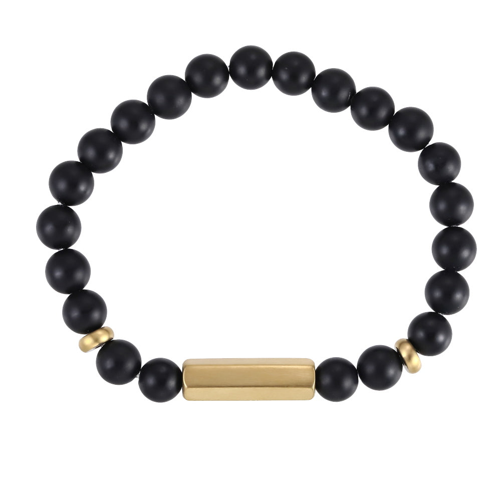 BSS1139 STAINLESS STEEL ELASTIC BEADS BRACELET