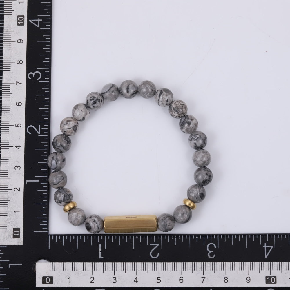 BSS1139 STAINLESS STEEL ELASTIC BEADS BRACELET