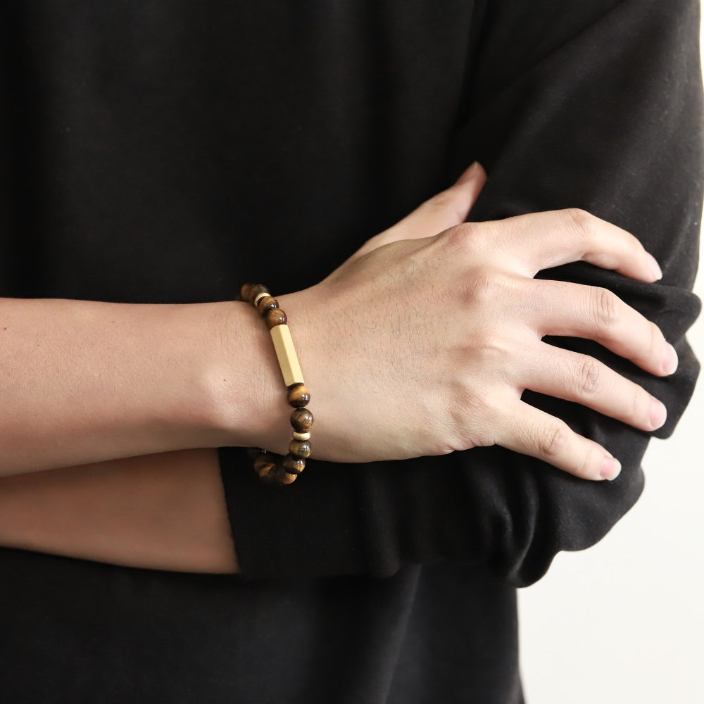 BSS1139 STAINLESS STEEL ELASTIC BEADS BRACELET