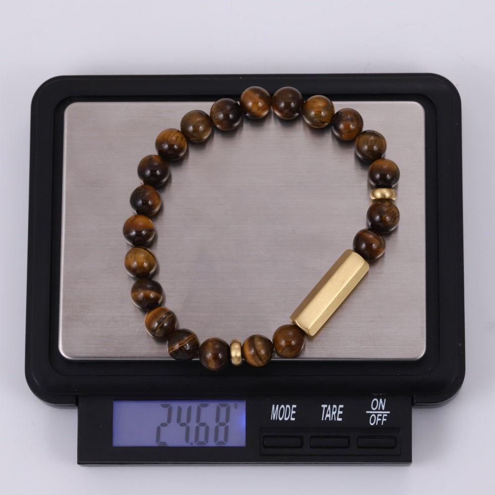 BSS1139 STAINLESS STEEL ELASTIC BEADS BRACELET