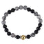 BSS1140 STAINLESS STEEL ELASTIC NATURAL STONE BEADS BRACELET