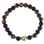 BSS1140 STAINLESS STEEL ELASTIC NATURAL STONE BEADS BRACELET