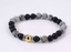 BSS1140 STAINLESS STEEL ELASTIC NATURAL STONE BEADS BRACELET