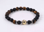 BSS1140 STAINLESS STEEL ELASTIC NATURAL STONE BEADS BRACELET