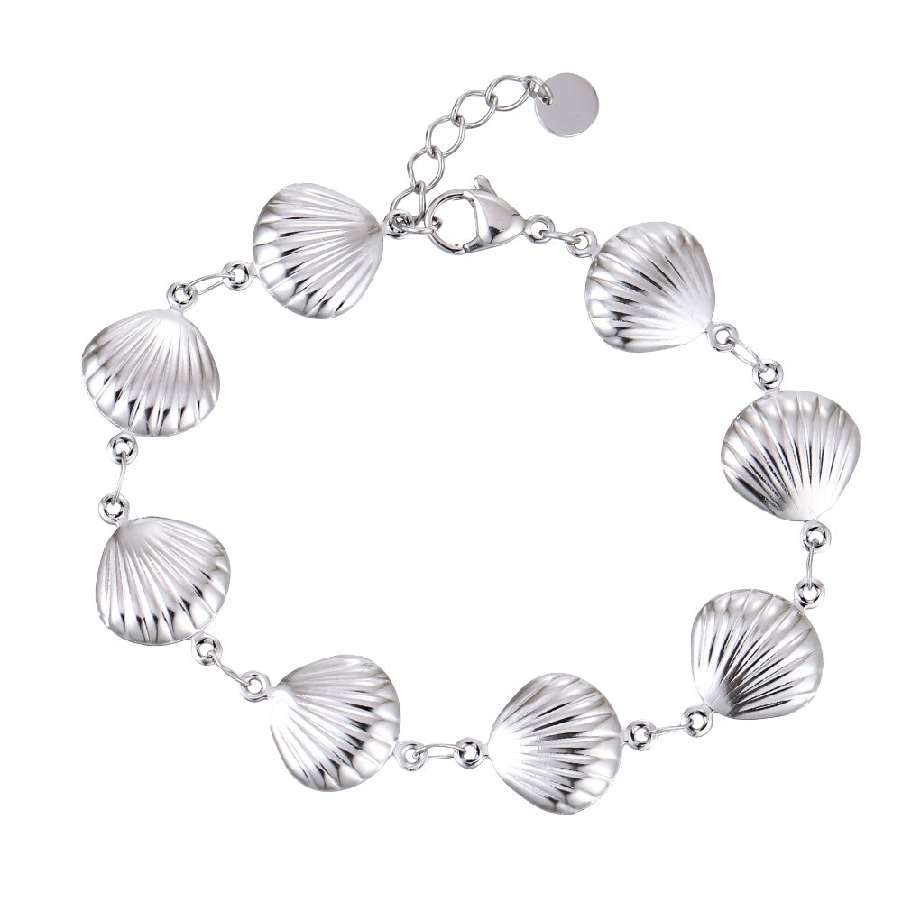 BSS1142 STAINLESS STEEL SCALLOP SHELL BRACELET