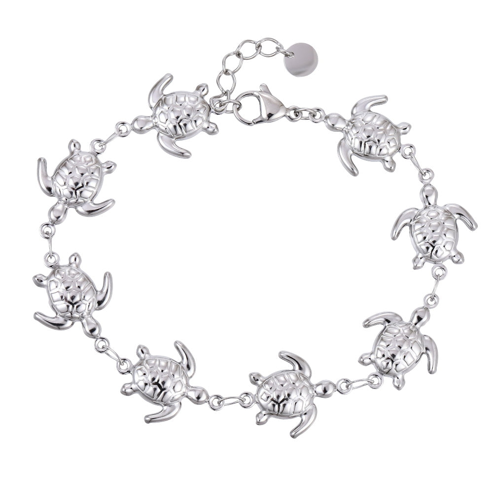BSS1144 STAINLESS STEEL SEA TURTLE BRACELET
