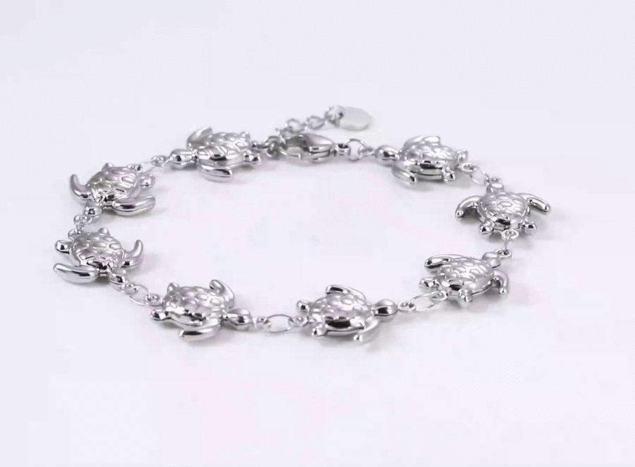 BSS1144 STAINLESS STEEL SEA TURTLE BRACELET