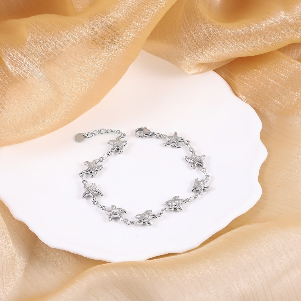 BSS1145 STAINLESS STEEL STARFISH BRACELET