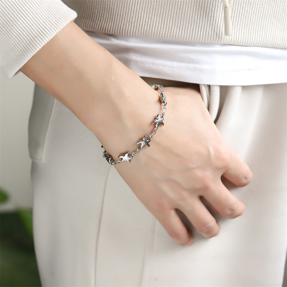 BSS1145 STAINLESS STEEL STARFISH BRACELET