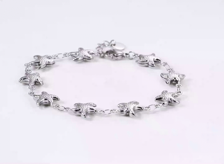 BSS1145 STAINLESS STEEL STARFISH BRACELET