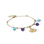 BSS1147 STAINLESS STEEL BRACELET WITH LEAF CHARM AND BEADS