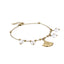 BSS1147 STAINLESS STEEL BRACELET WITH LEAF CHARM AND BEADS