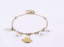 BSS1147 STAINLESS STEEL BRACELET WITH LEAF CHARM AND BEADS