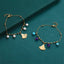 BSS1147 STAINLESS STEEL BRACELET WITH LEAF CHARM AND BEADS