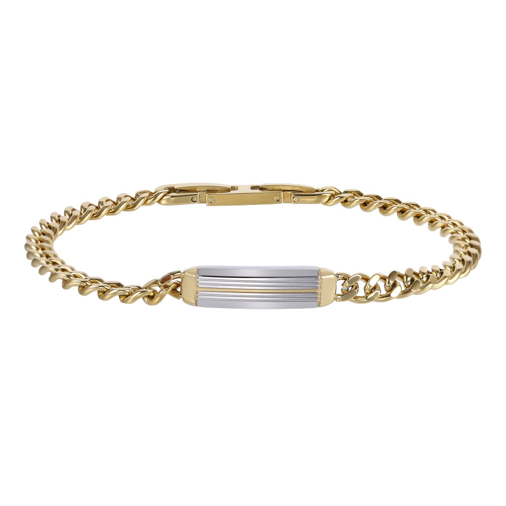 BSS1148 STAINLESS STEEL BRACELET WITH ID PLATE