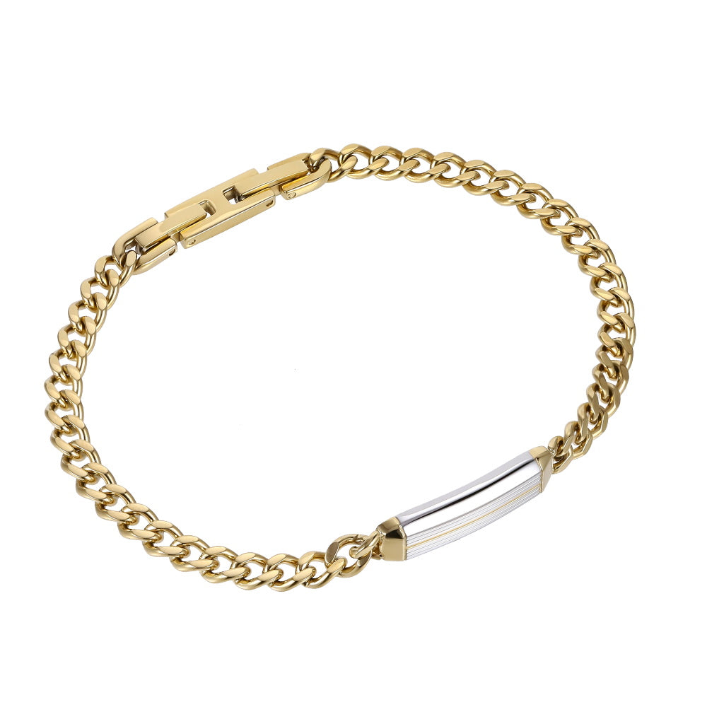 BSS1148 STAINLESS STEEL BRACELET WITH ID PLATE